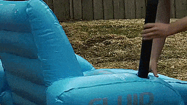 Palm Beach Motorized Pool Lounger - Inflatable pool chair with a motor and joystick