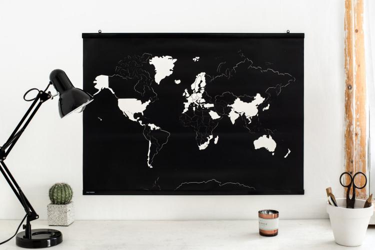 Peel Away Travel Map - Peel Off Travel Map Poster - Black Matte