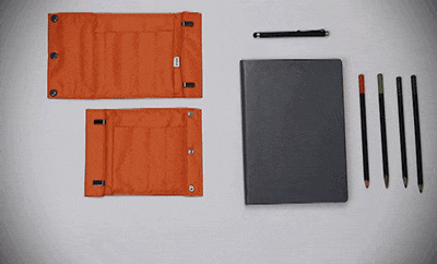 Penroll - designers notebook tool belt - pen/pencil holder - GIF