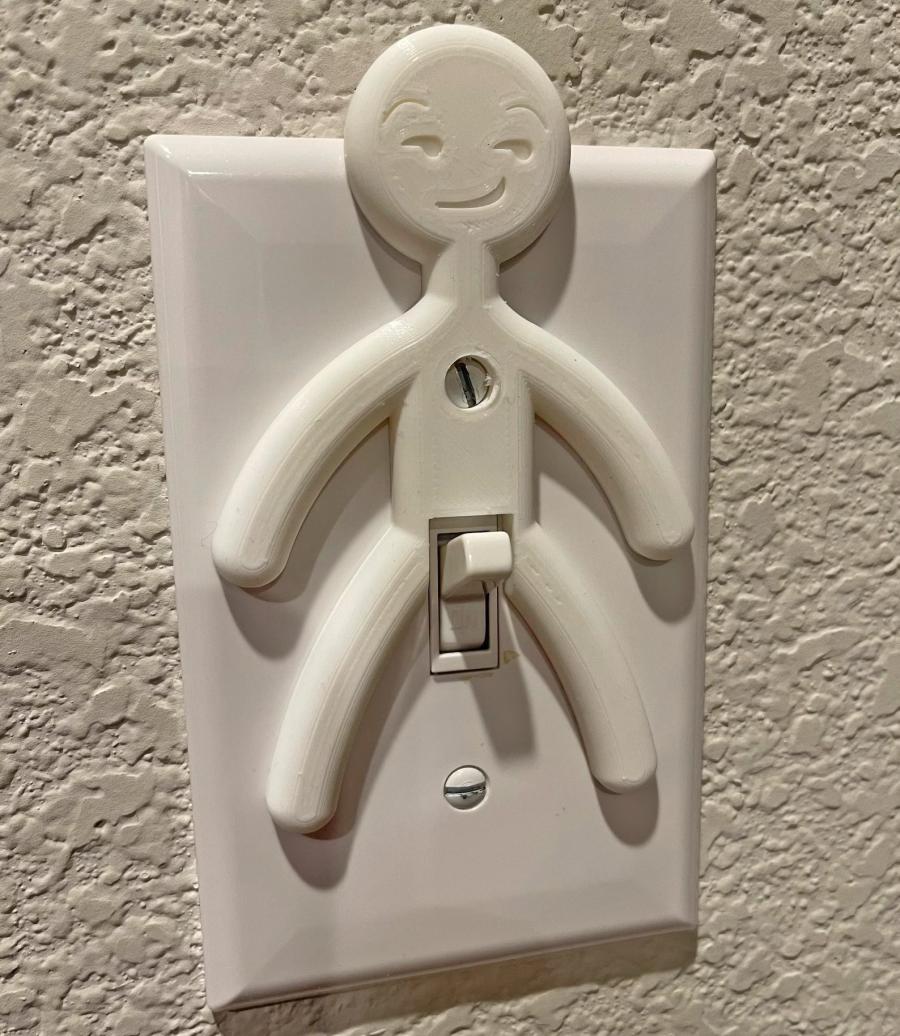 Stick figure weenie light switch plate