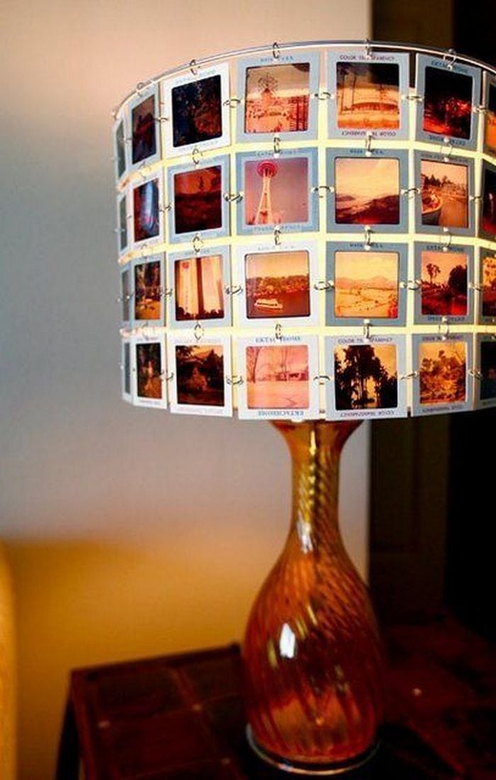 DIY Photo Slide Lamp Shade Vintage lamp idea