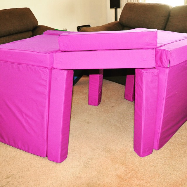 Magnetic Pillow Fort Cushions Pack Away Into an Ottoman When Not In Use - Squishy forts fort cushions