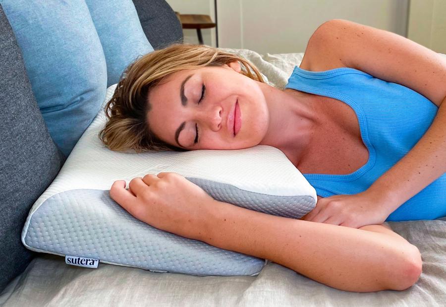 SUTERA - Contour Memory Foam Pillow for Sleeping, Orthopedic Cervical  Support for Neck, Shoulder and Back Pain Relief, Ergonomic Pillow for Side,  Back