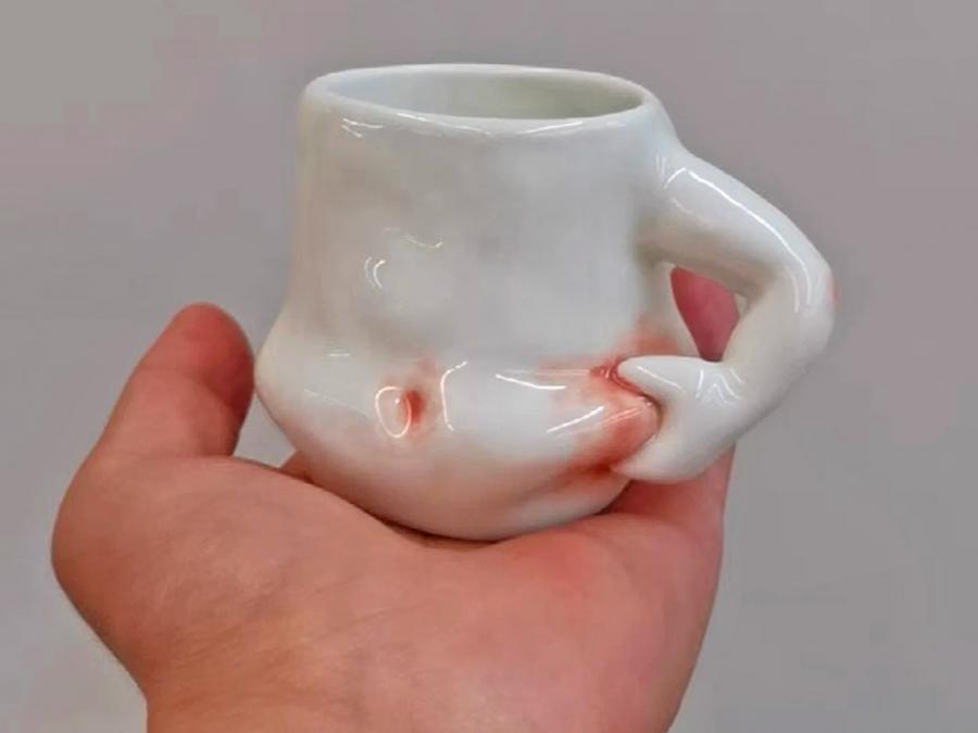 Funny Pinching Fat Belly Coffee Mug