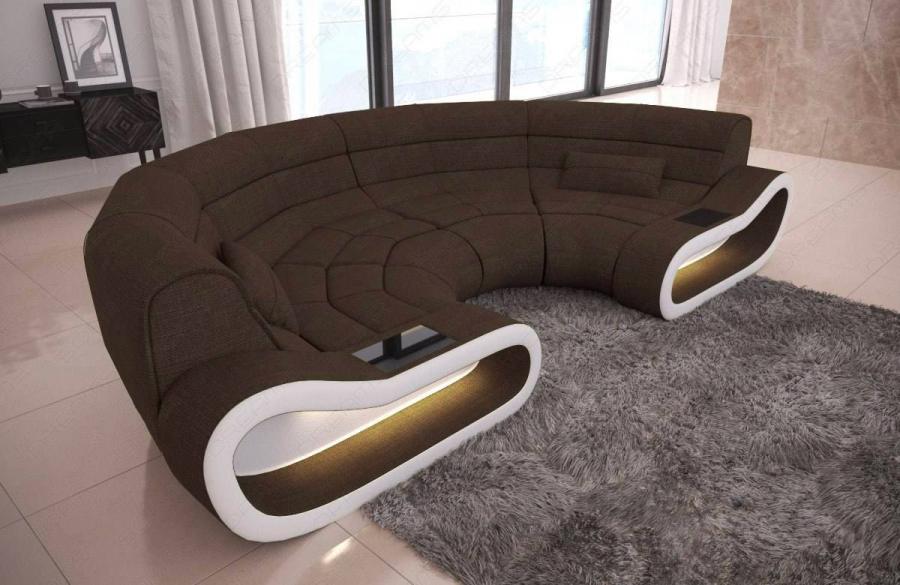 Futuristic Half-Circle Gaming Couch With LED Lights