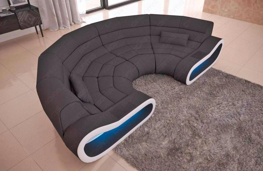 Futuristic Half-Circle Gaming Couch With LED Lights