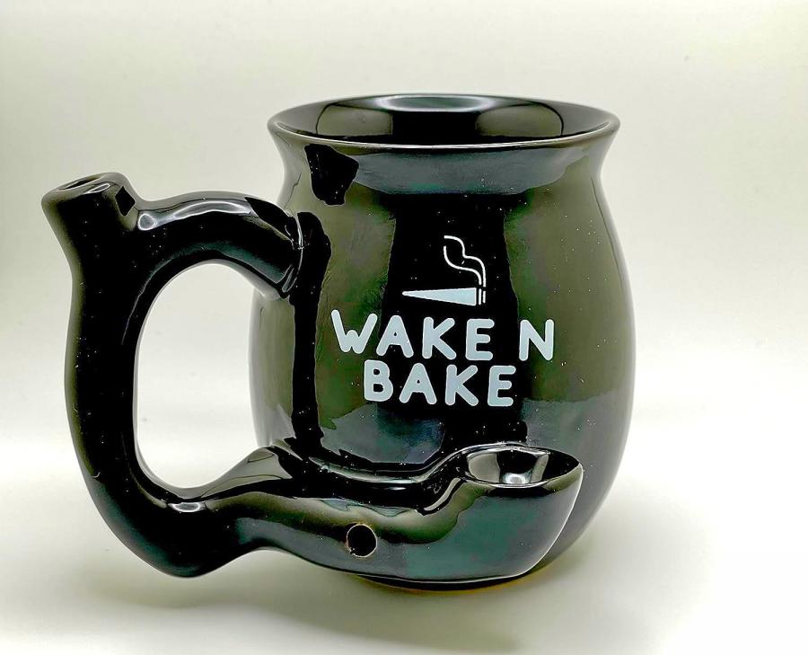 Wake N Bake Coffee Mug With Weed Pipe