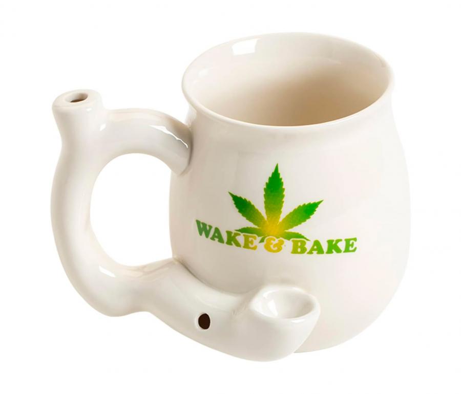 Wake N Bake Coffee Mug With Weed Pipe