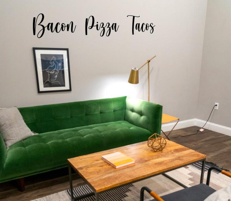 Pizza Tacos Bacon Wall Decal - Funny Live Laugh Love Parody meme decal