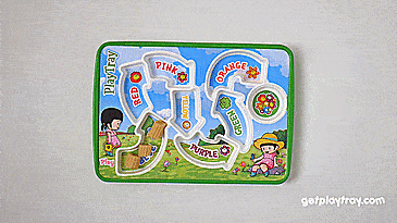 PlayTray Kids Food Tray Makes Mealtime Fun - Kids food tray with surprise toy at end