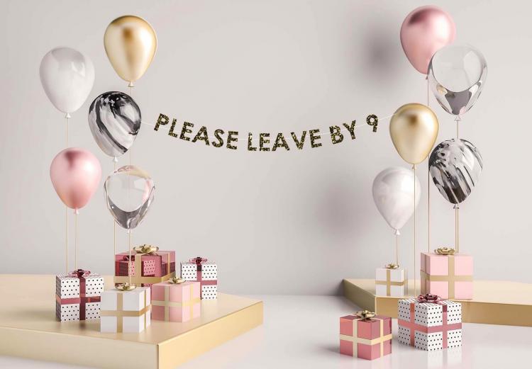 Please Leave By 9 Party Banner - Funny Party Banner - Joke Party Banner