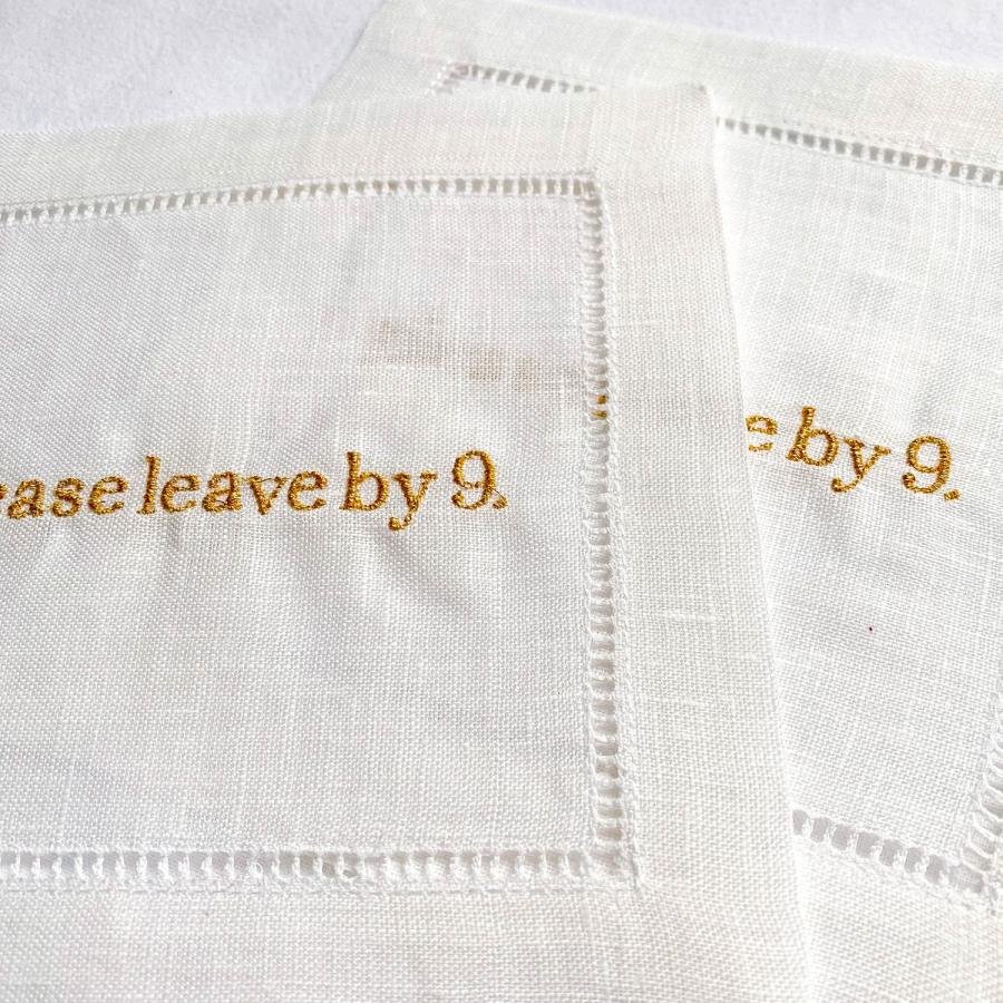 Please leave by 9 funny party napkins
