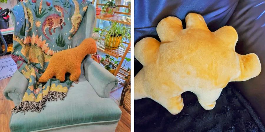 Plush Dinosaur Shaped Chicken Nuggets Pillows