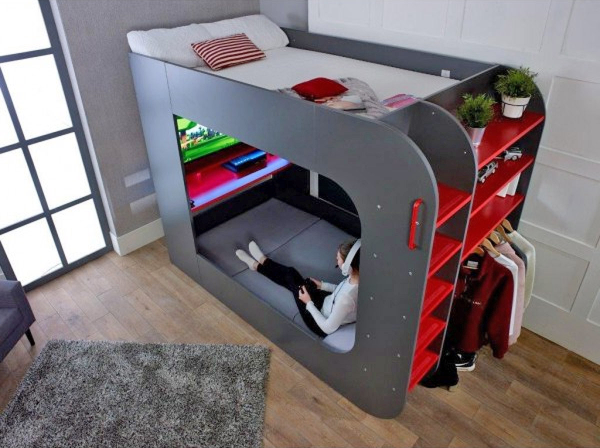 gaming bunk bed with sofa