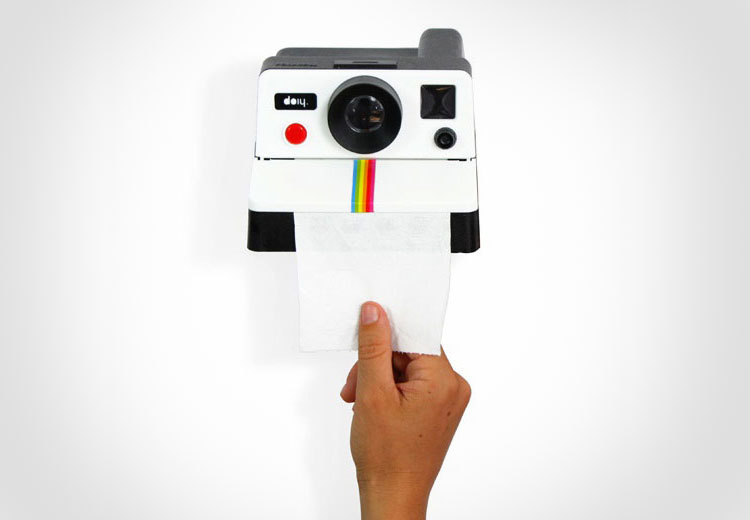 Polaroid Camera Toilet Paper Dispenser