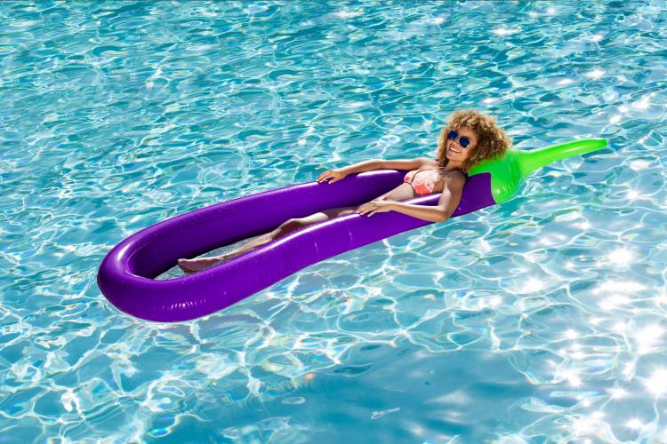 Eggplant Emoji Pool Float - Giant Emoji Shaped Pool Floats