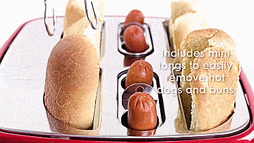 Hot Dog Toaster - Nostalgia pop-up hot dog toaster toasts buns