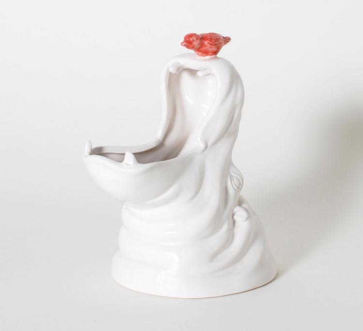 Porcelain Hippo Pencil Holder