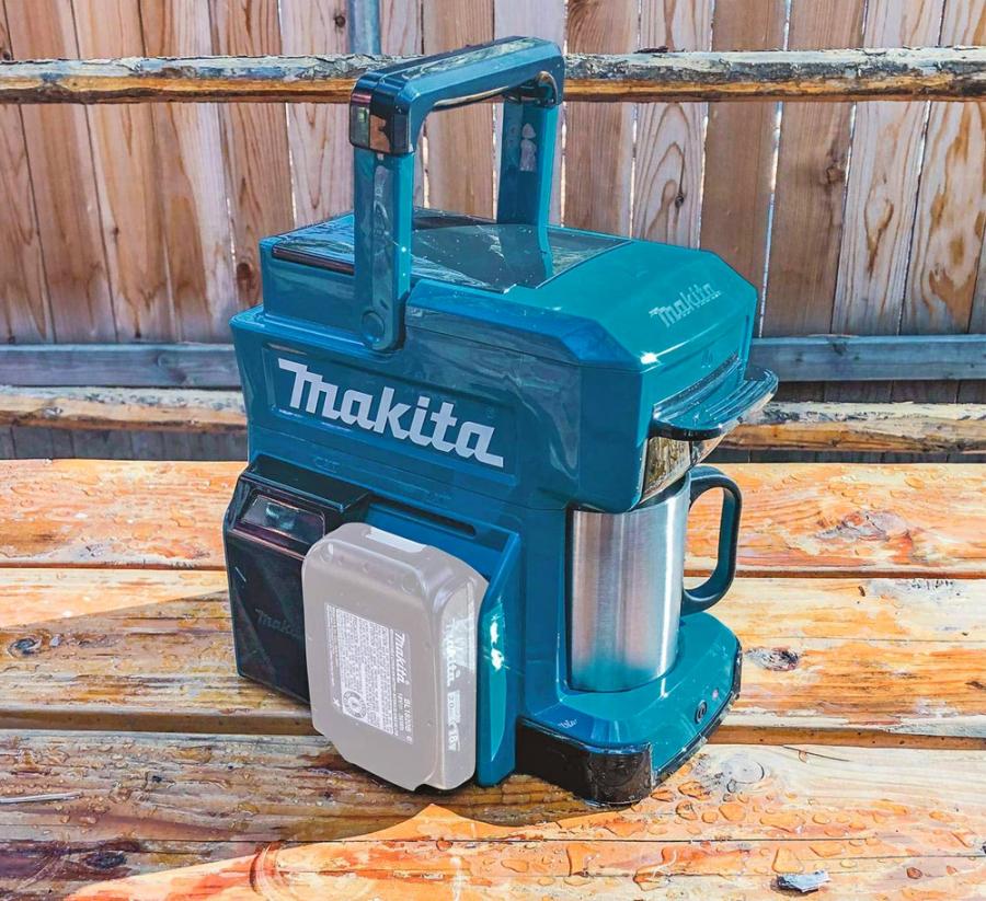 This portable microwave by Makita is easy to transport