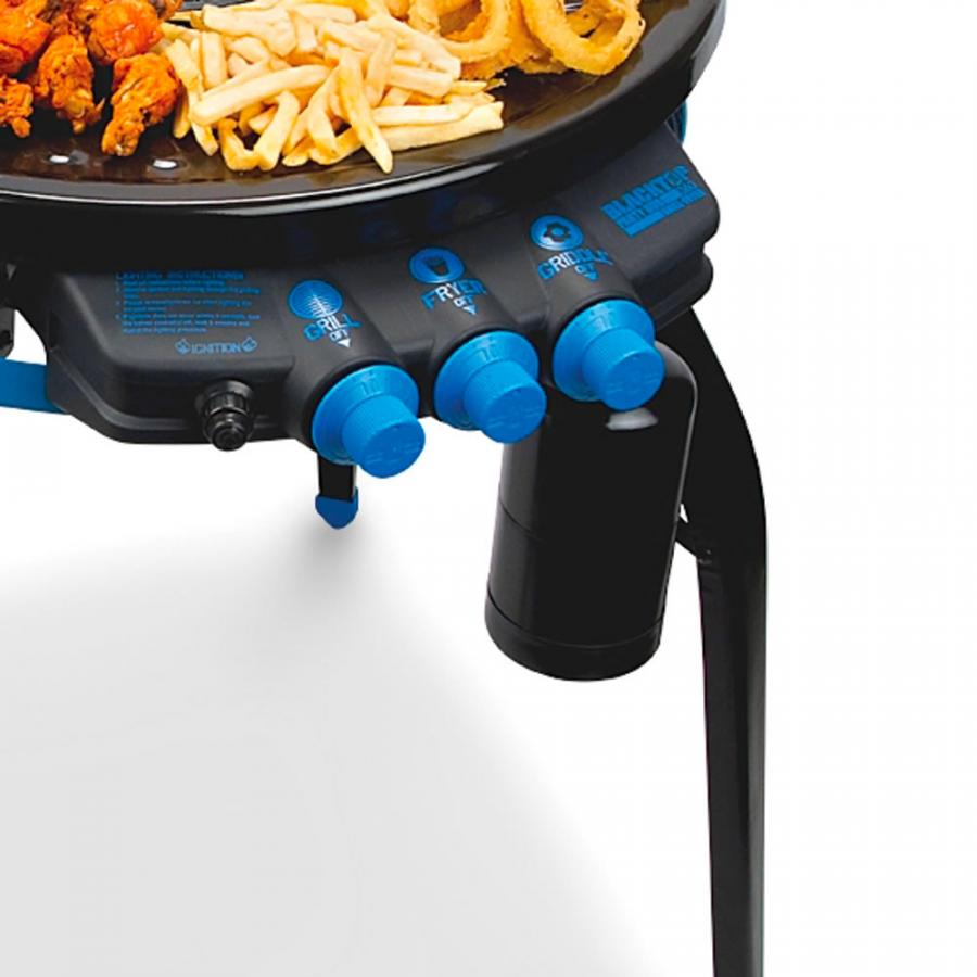 Portable Grill With Center Deep-fryer