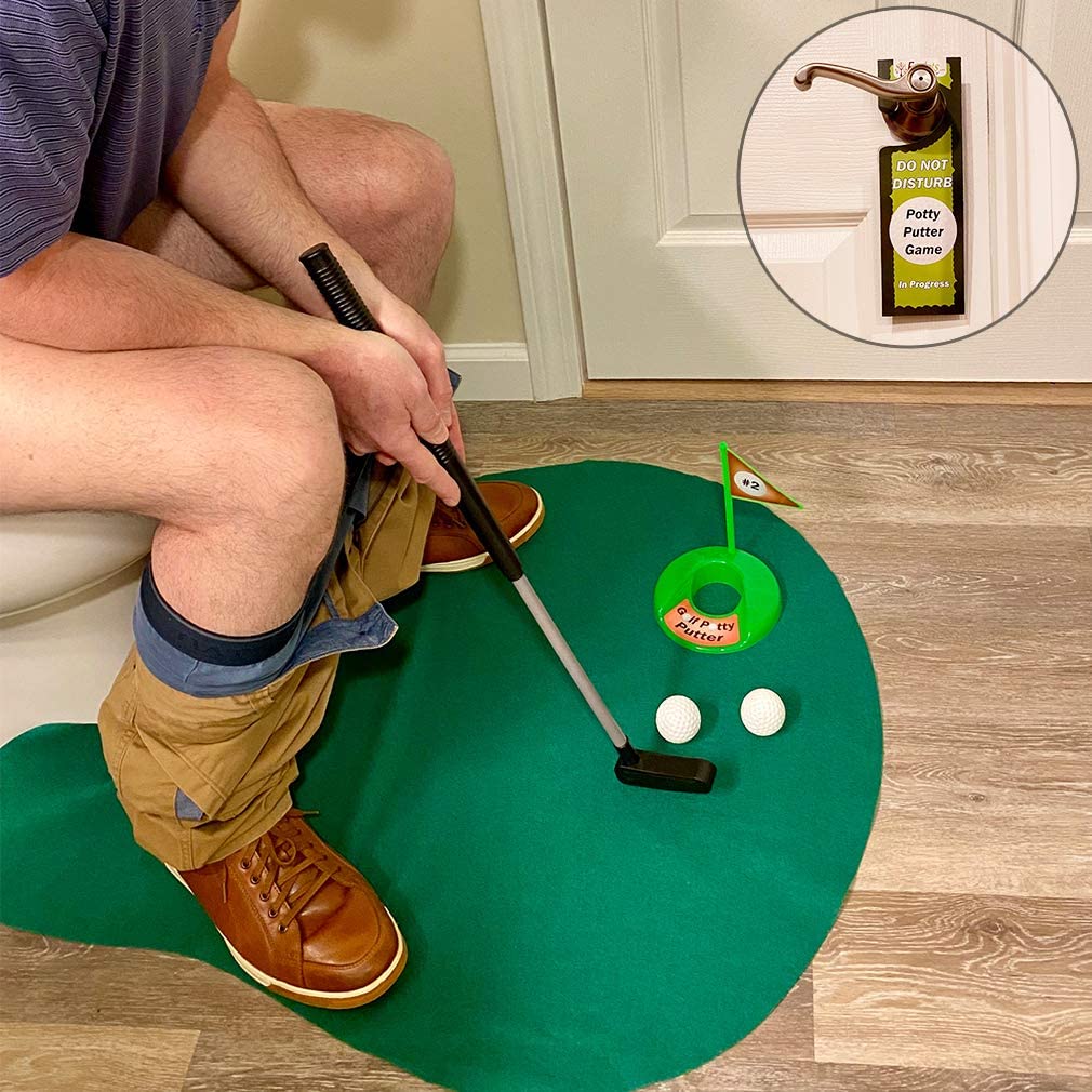 Toilet Putting Green - Potty Putter Toilet Time Golf Game