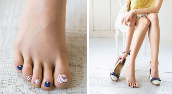 Fake Painted Toenail Stockings From Japan