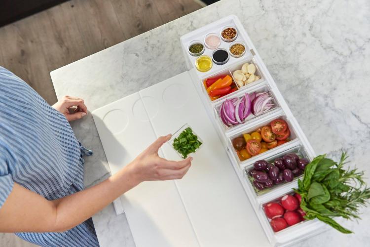 Prepdeck all-in-one food prep hub - magnetic cutting board cooking hub
