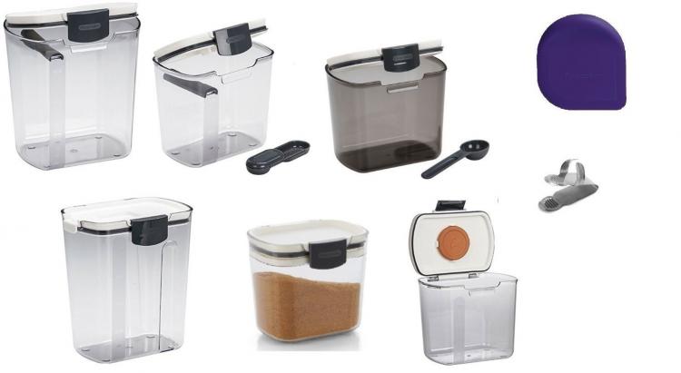 Progressive International Prepworks ProKeeper 2- Piece Kitchen Clear Food  Baker's Kitchen Storage Organization Canister Set (Brown Sugar 1.5-Quart)