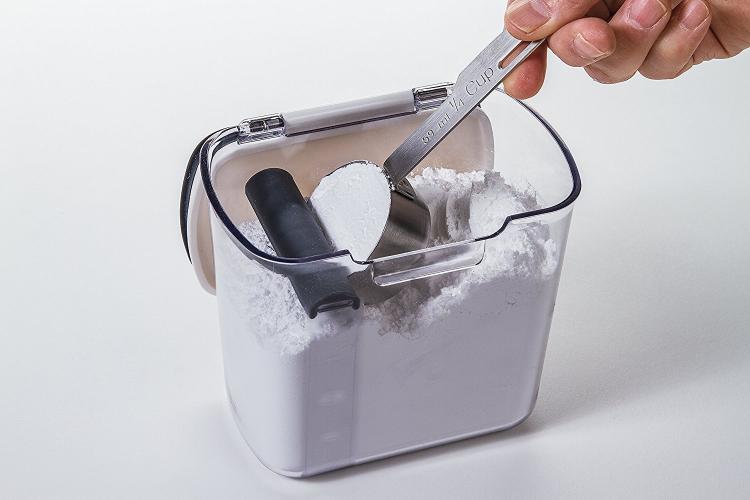 Progressive ProKeepers Unique Baking Ingredients Container Set - 8 piece container set with self-leveling features, and powdered sugar sprinkling spoon