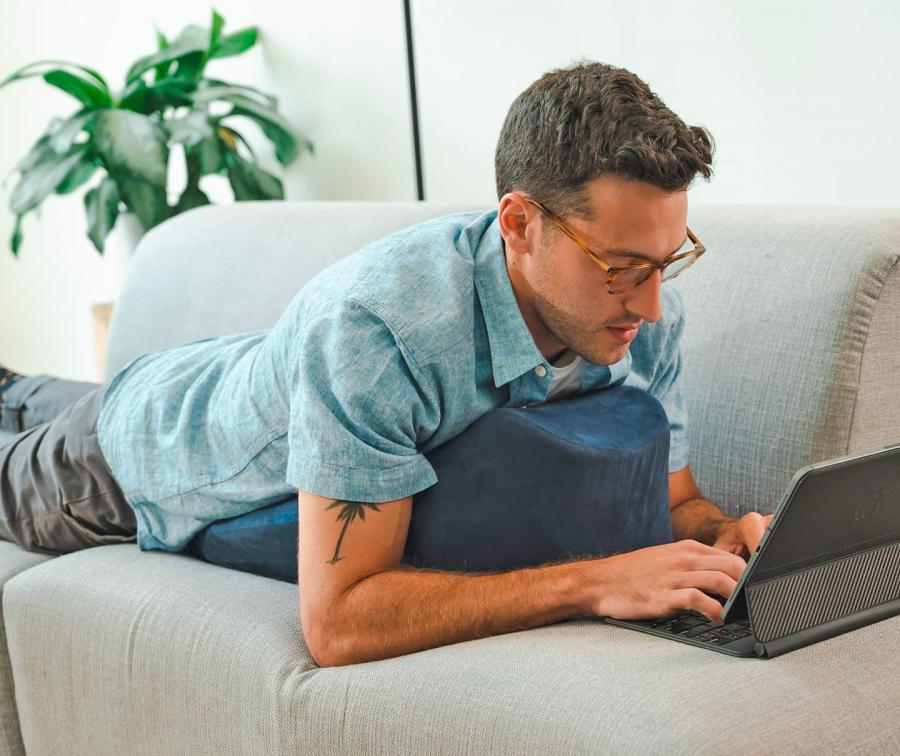 The Prone Pillow Is Designed To Comfortably Work or Read While Lying On  Your Stomach