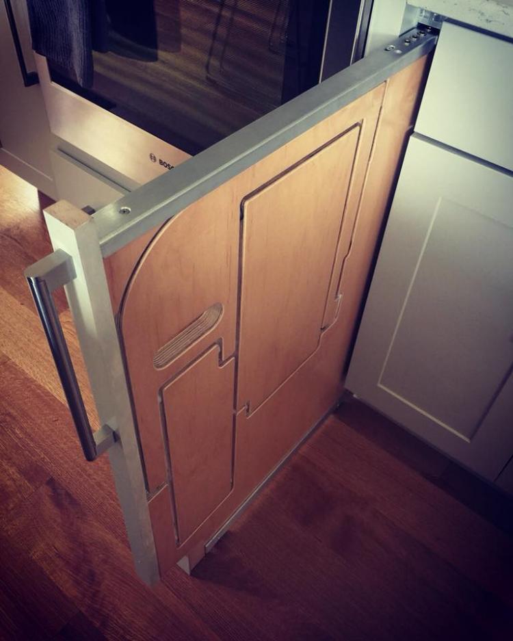 Built in step stool deals in kitchen