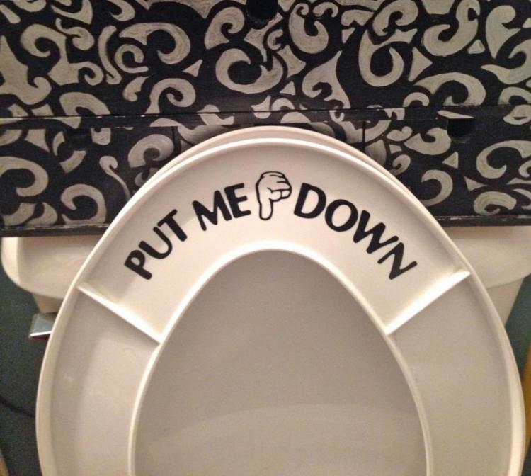 Put Me Down Toilet Seat Sticker