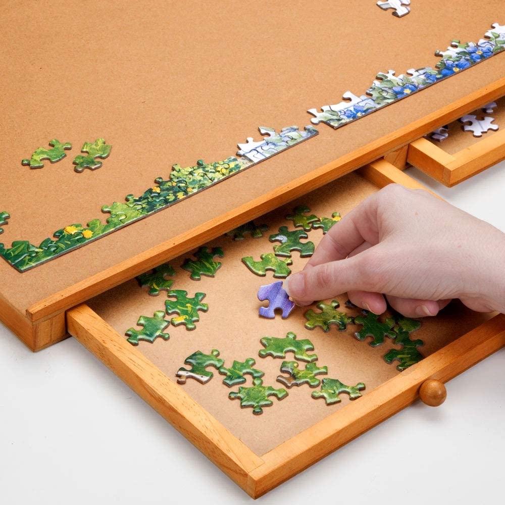 This Puzzle Table With Sliding Drawers Might Be The Ultimate Puzzle  Organizer