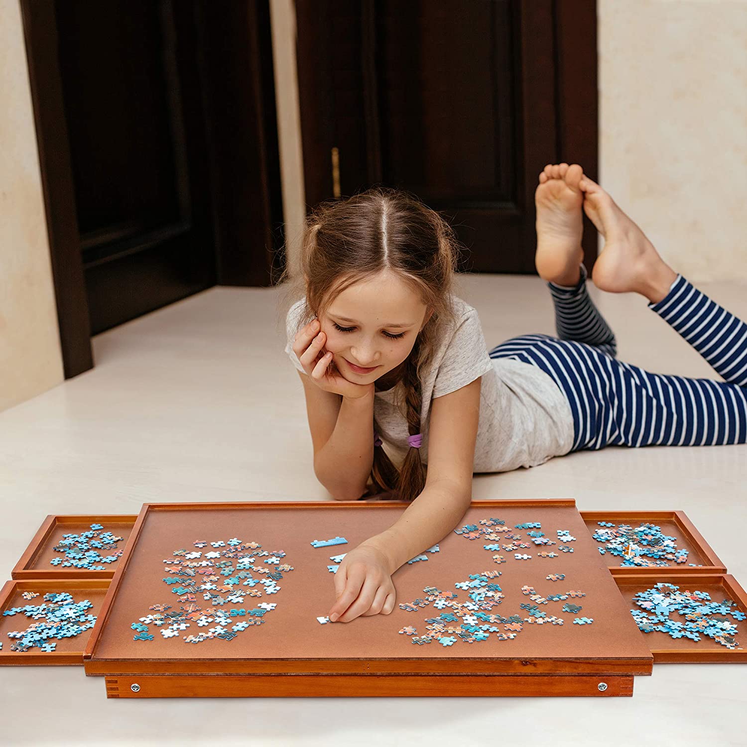 This Puzzle Table With Sliding Drawers Might Be The Ultimate Puzzle  Organizer