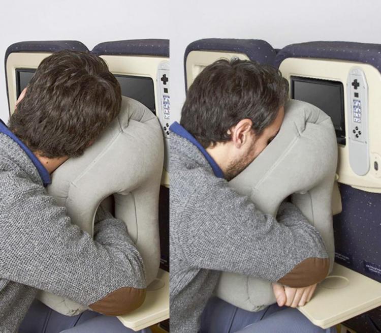 Woollip: An Inflatable Travel Pillow For Sleeping On Planes