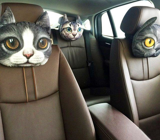 Cat and Dog Headrest Pillows For Your Car