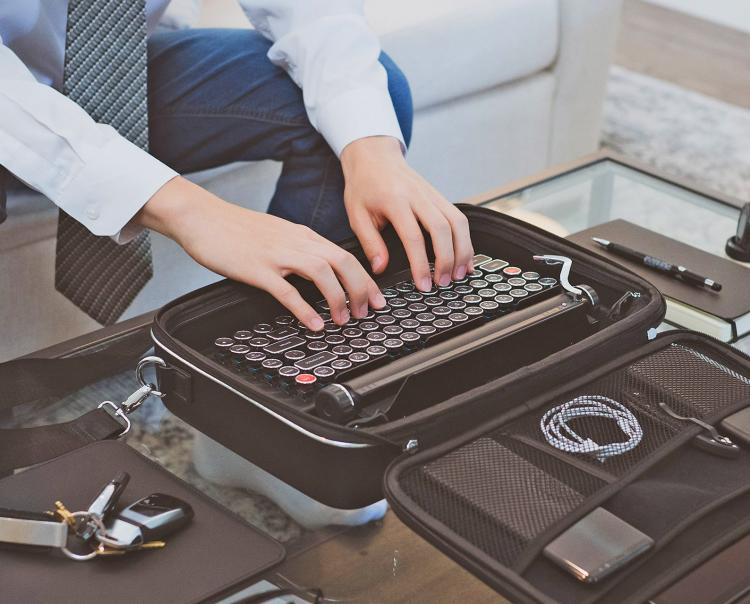 a typewriter keyboard