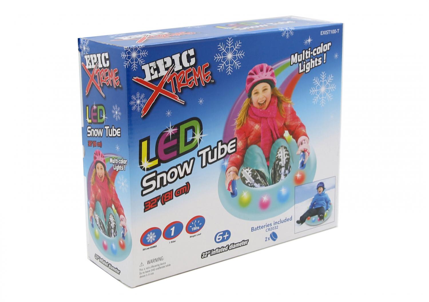 Race Car Shaped Snow Sled - Epic Inflatable Car Snow Sled Tube With LED Lights