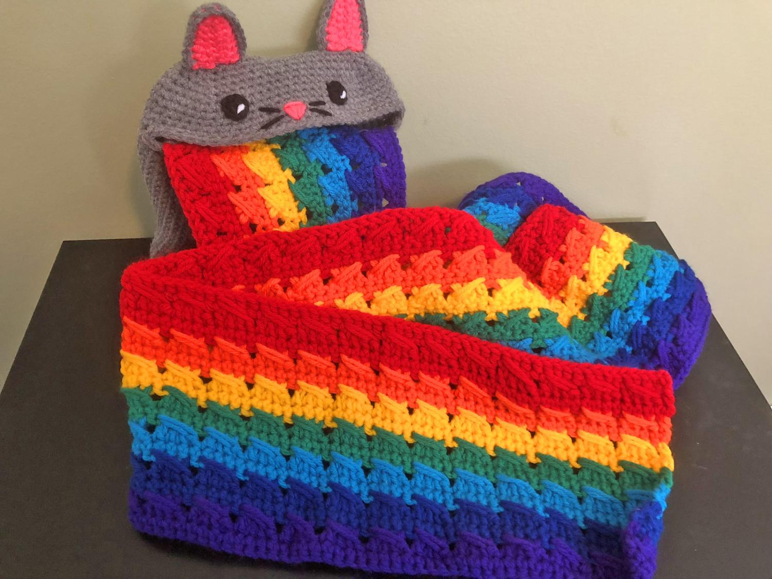 Rainbow Barf Cat Scarf