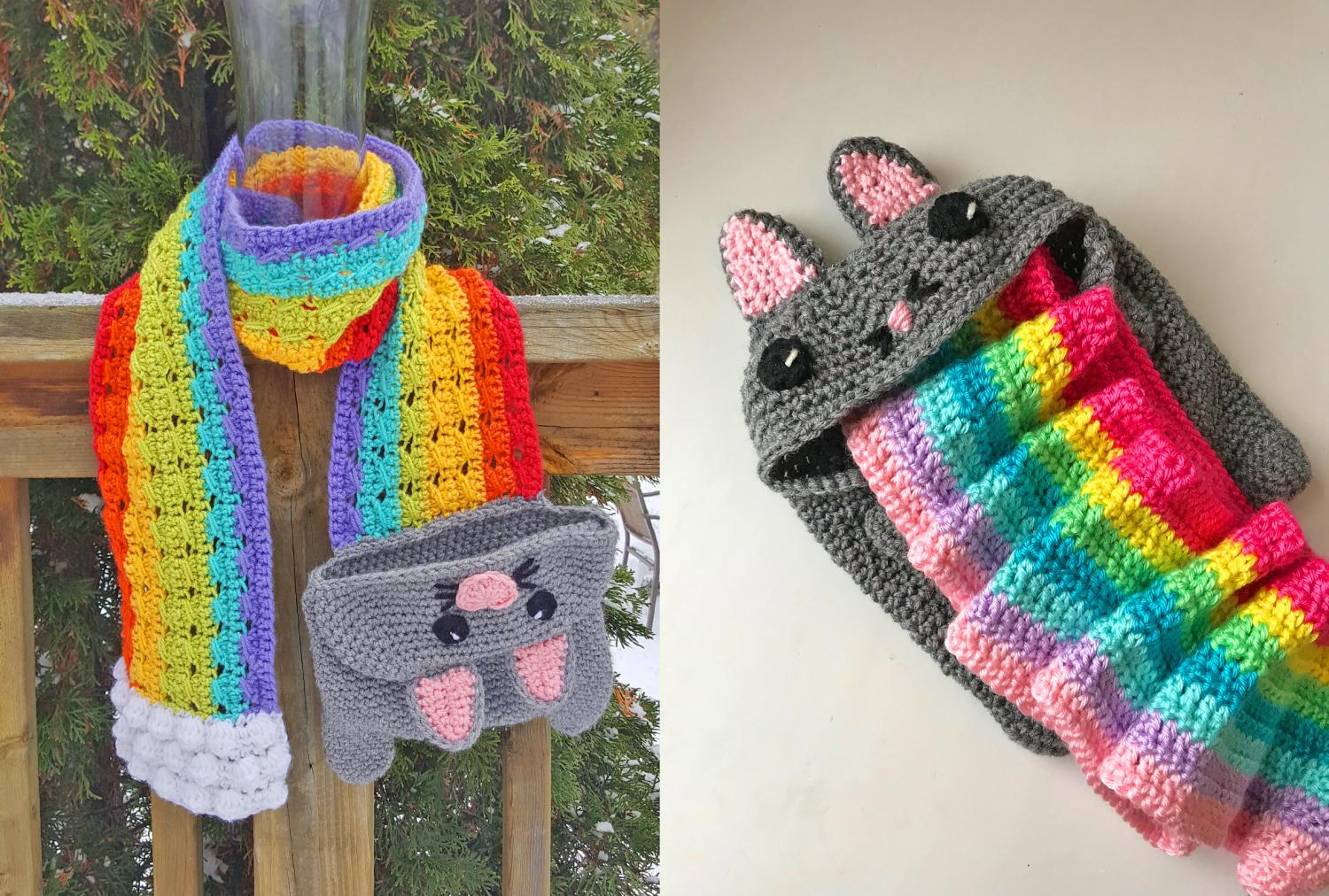 Puking Rainbow Cat Scarf