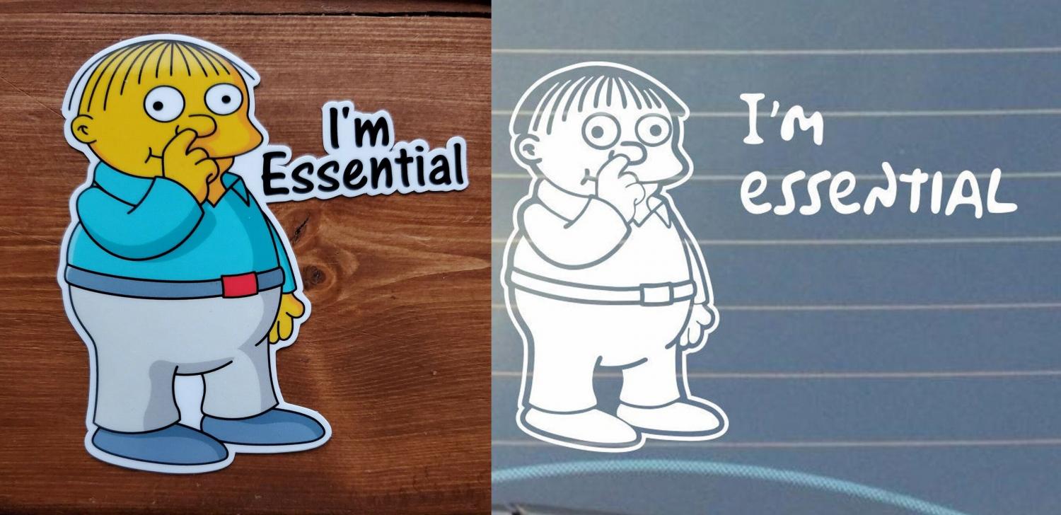 Ralph Wiggum I'm Essential Car Decal Sticker - Simpsons i'm essential