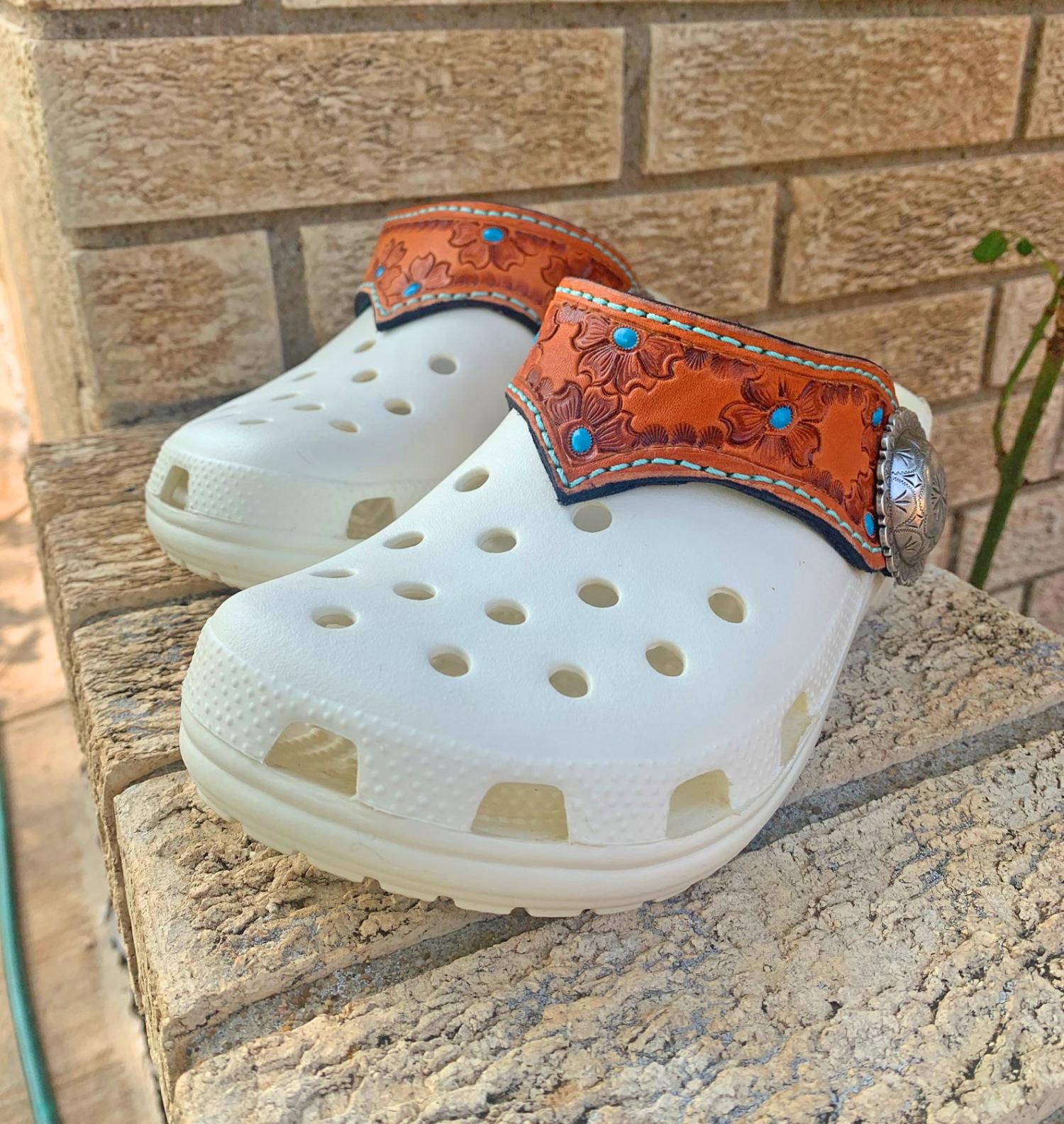 Tooled Leather Crocs