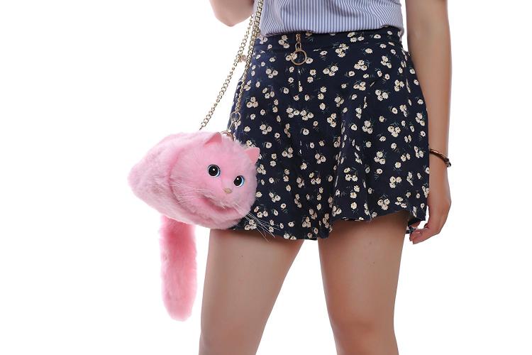 Realistic Cat Body Shoulder Bag Purse