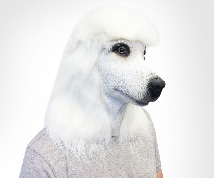 White Poodle Dog Mask