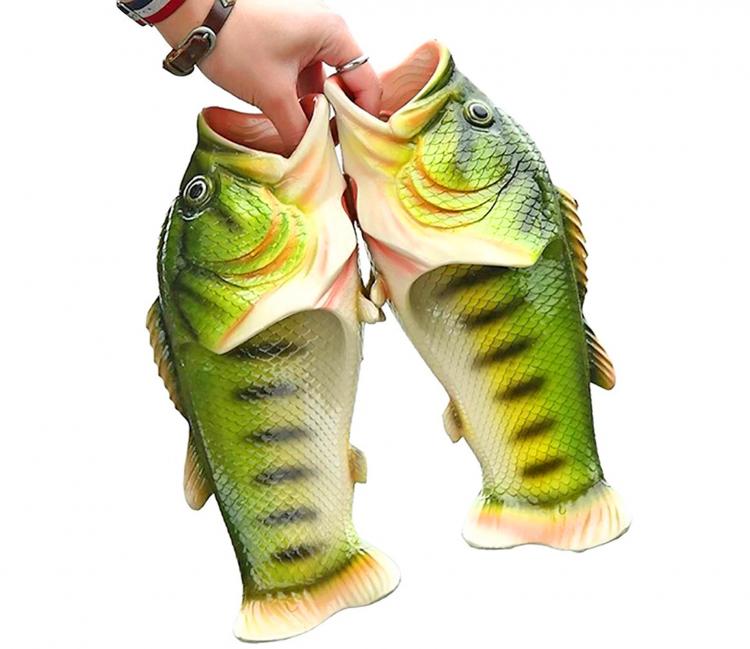 bass fish slippers