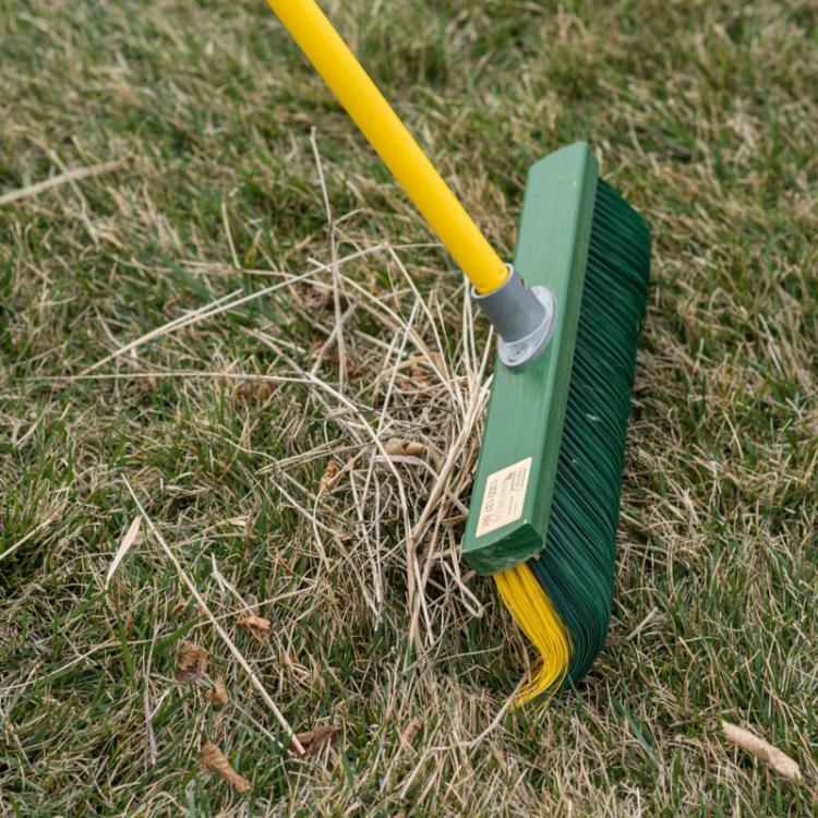 Renegade Broom - Designed like a rake to use on any surface or terrain - curved bristle broom