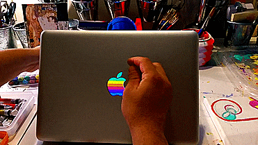 Retro Apple Logo Macbook Decal - GIF