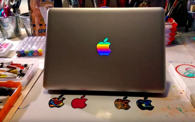 Retro Apple Logo Macbook Decal