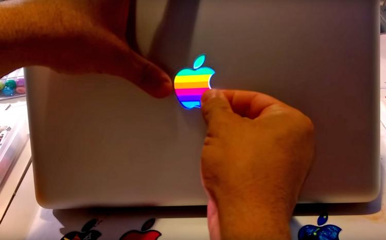Retro Apple Logo Macbook Decal