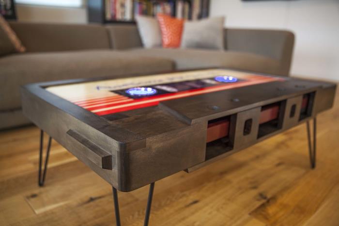Giant Cassette Tape Coffee Table - Retro modern design music inspired coffee table